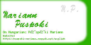 mariann puspoki business card